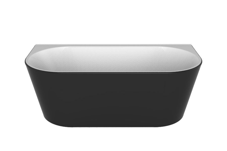 Decina Alegra 1700 Back-To-Wall Freestanding Bath - Black & White