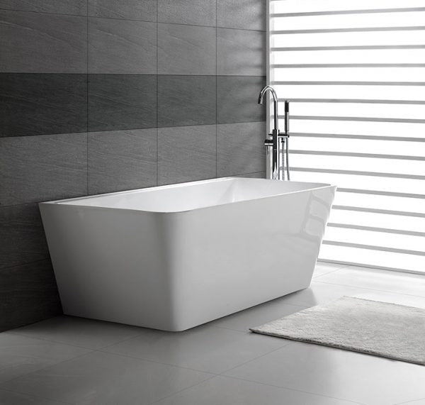 Decina Aria 1690 Back-To-Wall Freestanding Bath - White