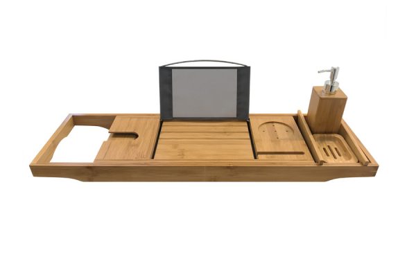 Decina Decina Bamboo Bath Caddy With Soap Dispenser & Dish