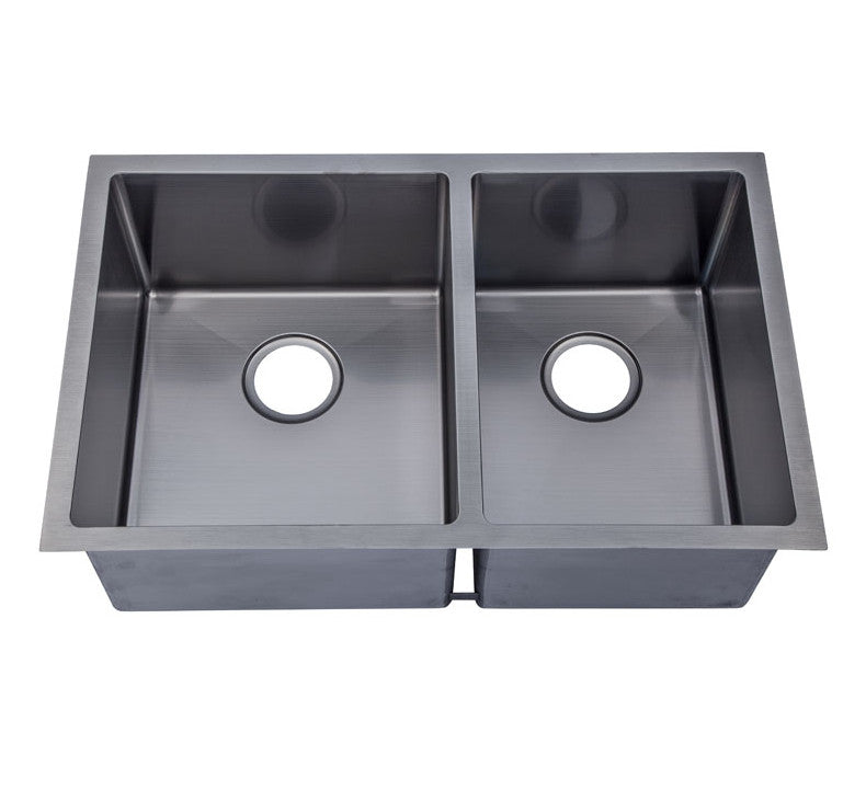 Bad Und Kuche Arcko Lux Under / Overmount Double Bowl Sink Matt Black