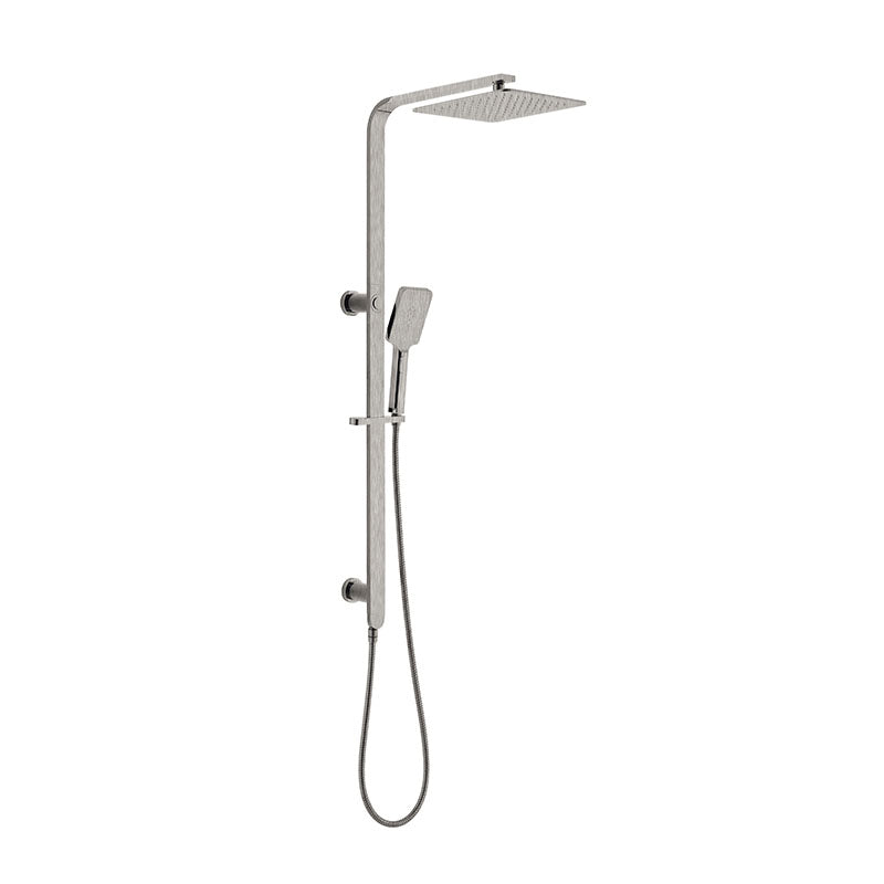 Bad Und Kuche Luxus Multifunction Sliding Shower With Overhead Rain Shower Brushed Nickel