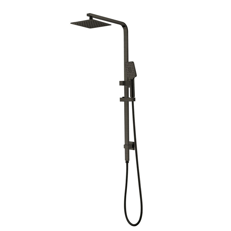 Bad Und Kuche Eckig Multifunction Sliding Shower With Overhead Rain Shower Brushed Gun Metal