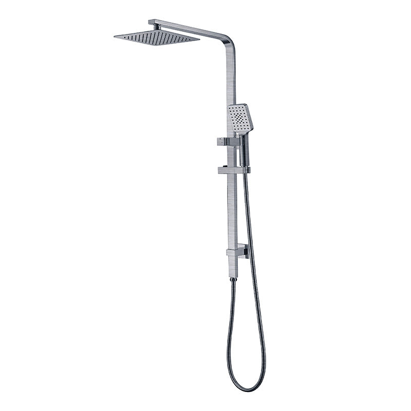 Bad Und Kuche Eckig Multifunction Sliding Shower With Overhead Rain Shower Brushed Nickel