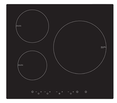 Artusi 60cm 3 Zone Induction Cooktop with  Boost Function