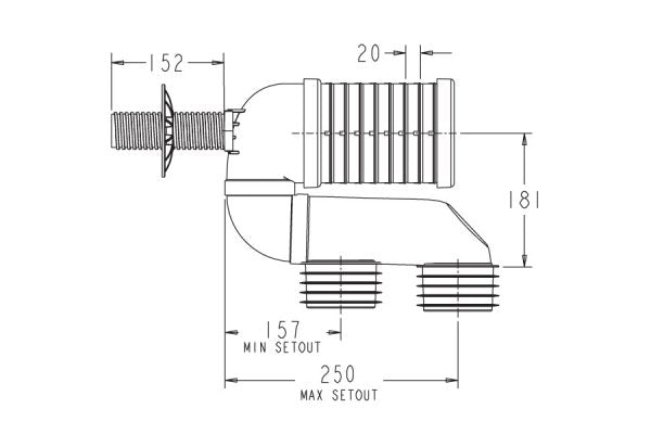 Decina Universal Extended Pan Connector (150-250Mm)