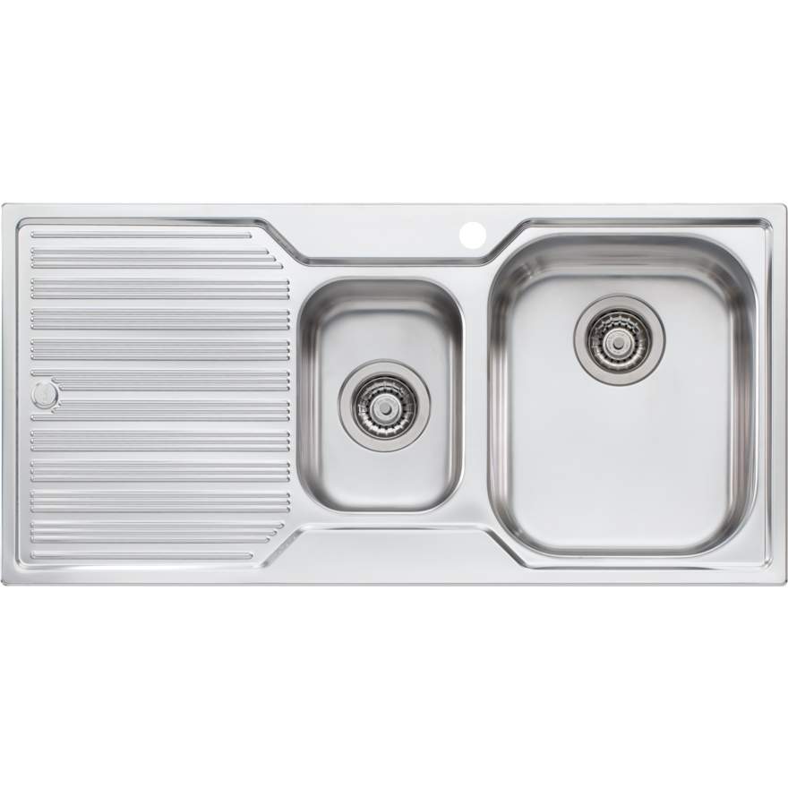 Oliveri Diaz DZ102 1 Tap Hole Sink 980mm Right Hand 1&1/2 Bowls