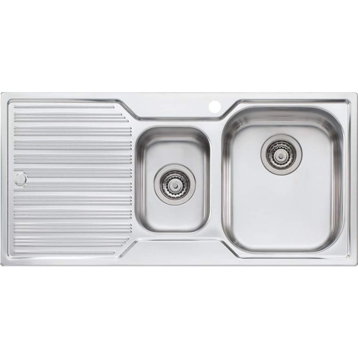 Oliveri Diaz DZ102 1 Tap Hole Sink 980mm Right Hand 1&1/2 Bowls