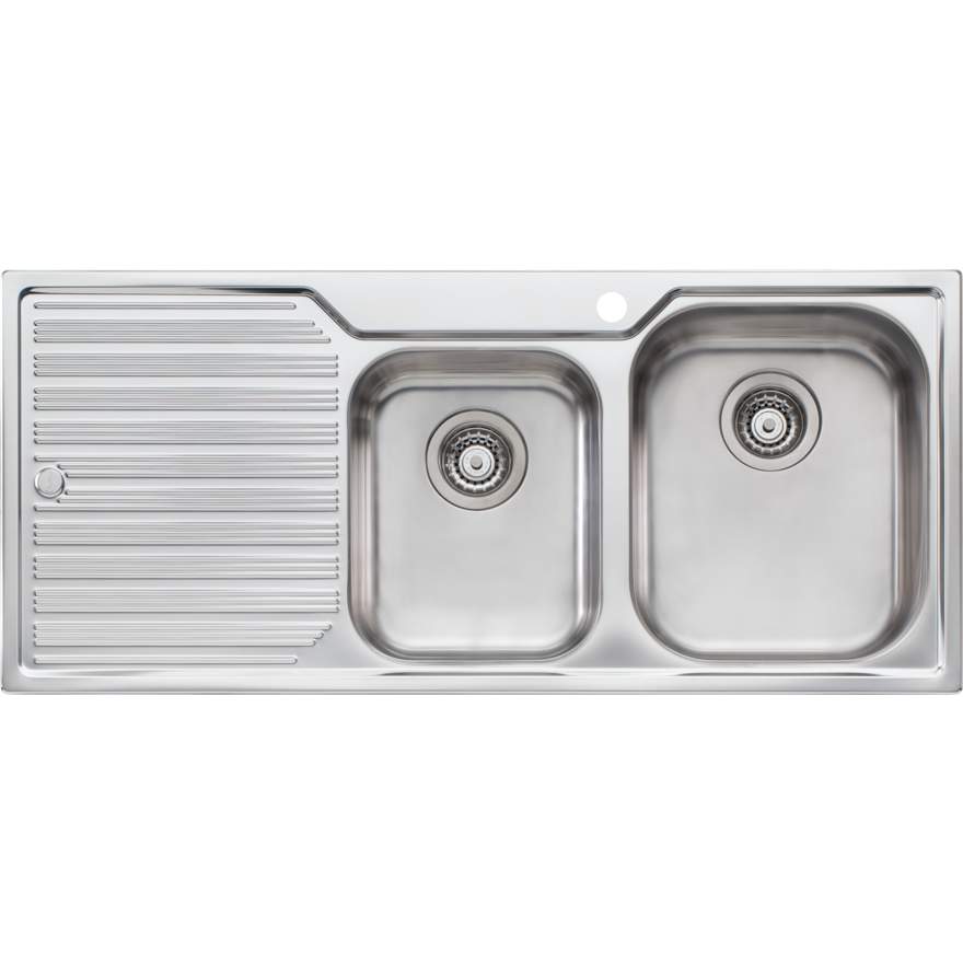 Oliveri Diaz DZ112 1 Tap Hole Sink 1080mm Right Hand 1&3/4 Bowls