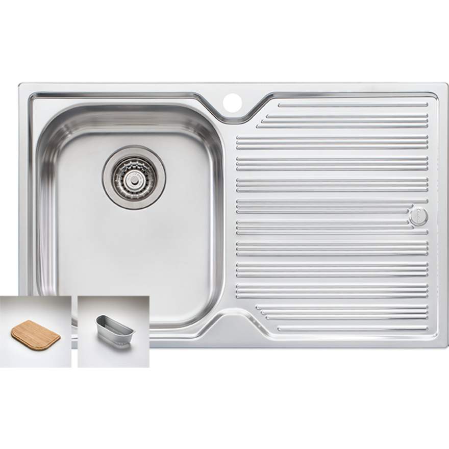 Oliveri Diaz DZ121 1 Tap Hole Sink 770mm Left Hand Sgle Bowl