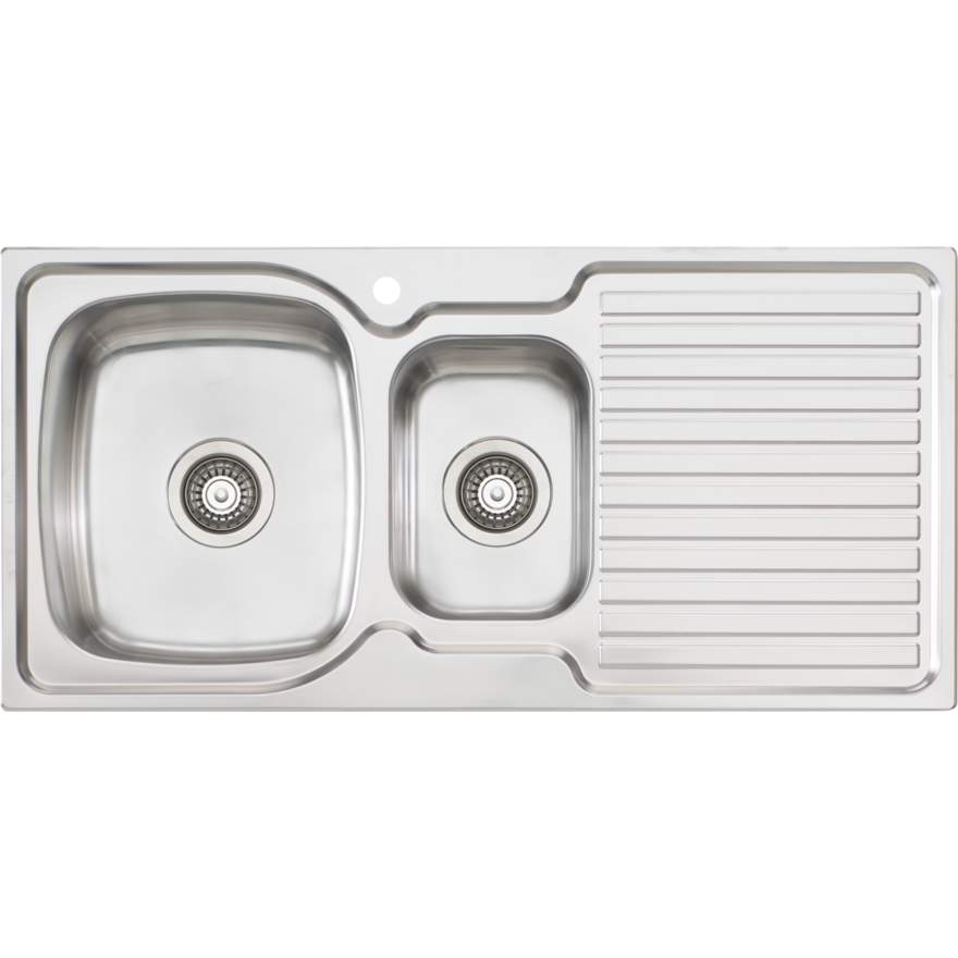 Oliveri Endeavour EE01 1 Tap Hole Sink 980mm Left Hand 1 & 1/2 Bowl
