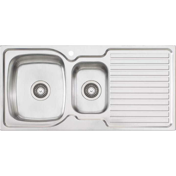 Oliveri Endeavour EE01 1 Tap Hole Sink 980mm Left Hand 1 & 1/2 Bowl
