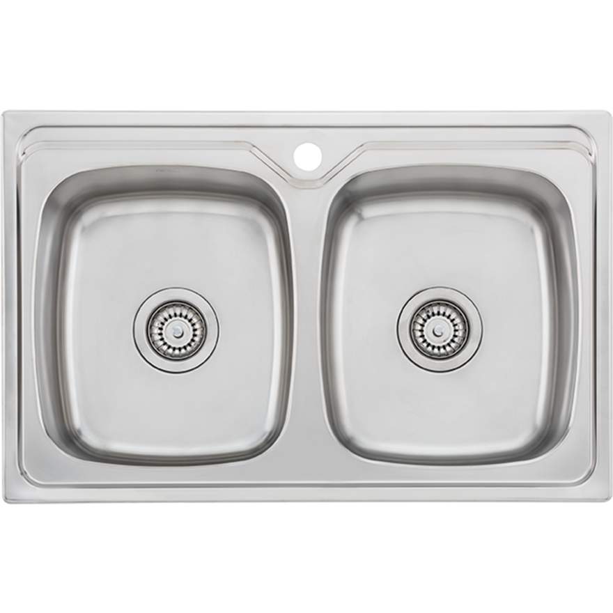 Oliveri Endeavour EE23TU 1 Tap Hole Double Bowl Universal Sink
