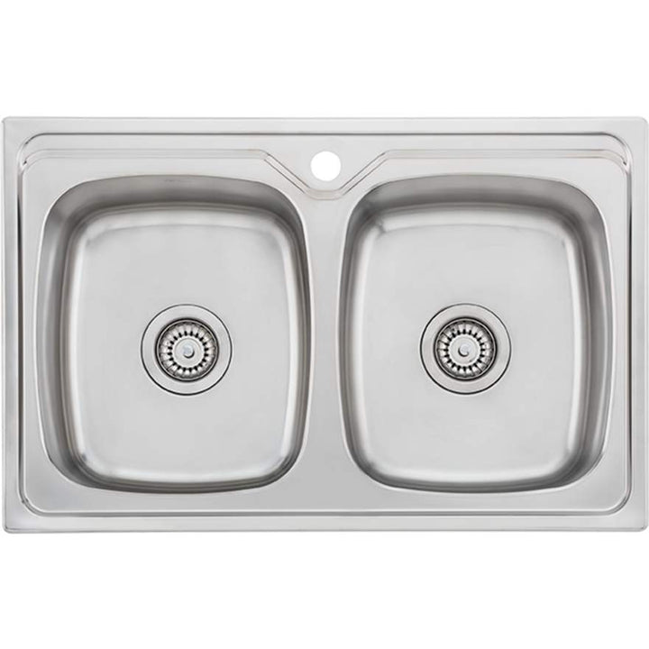 Oliveri Endeavour EE23TU 1 Tap Hole Double Bowl Universal Sink