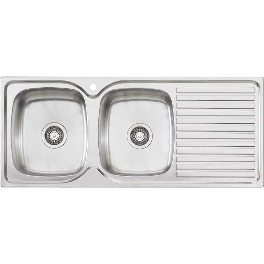 Oliveri Endeavour EE71 1 Tap Hole Sink 1135mm Left Hand Double Bowl