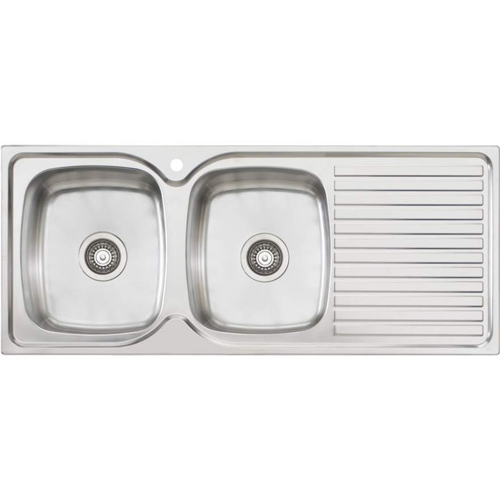Oliveri Endeavour EE71 1 Tap Hole Sink 1135mm Left Hand Double Bowl