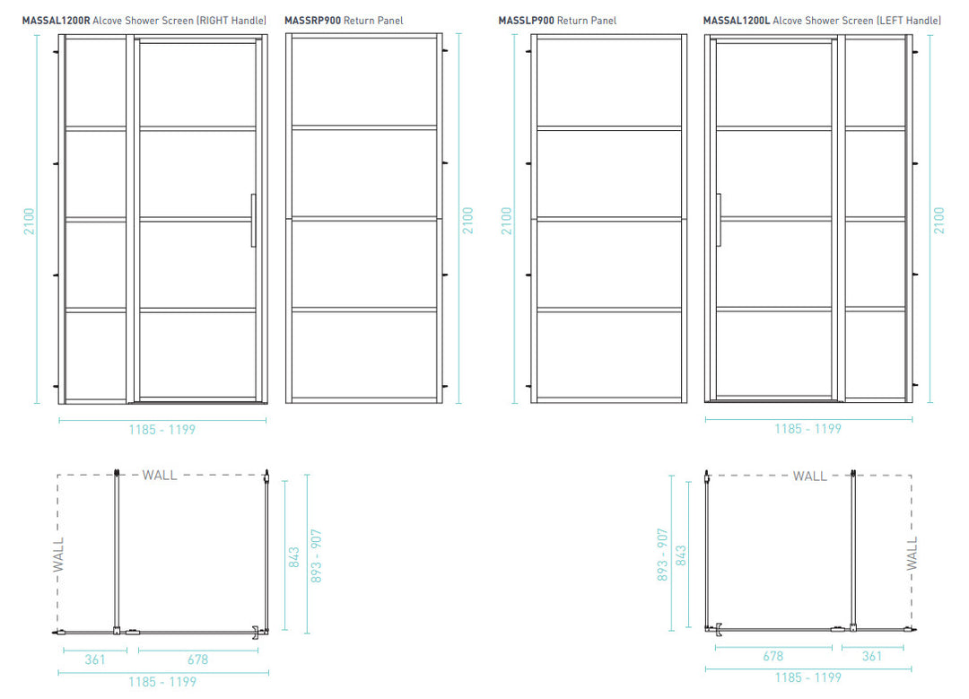 Decina Manhattan Screen Return Panel 900