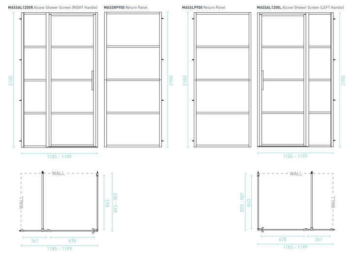 Decina Manhattan Screen Return Panel 900