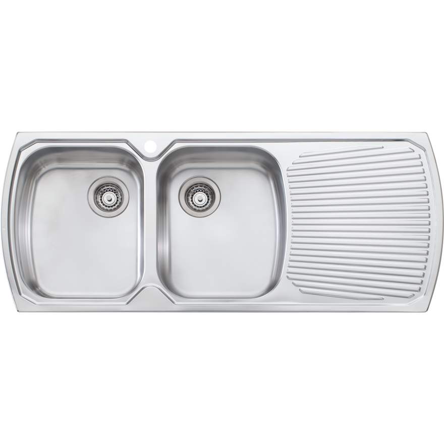Oliveri Monet MO771 1 Tap Hole Sink 1200mm Left Hand Double Bowl