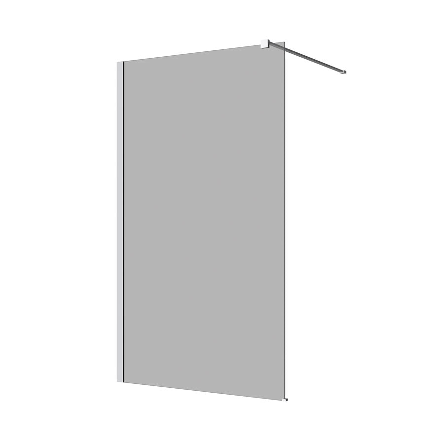 Decina M Series 10Mm Wall Panel 860Mm - Black Glass/ Chrome Fittings