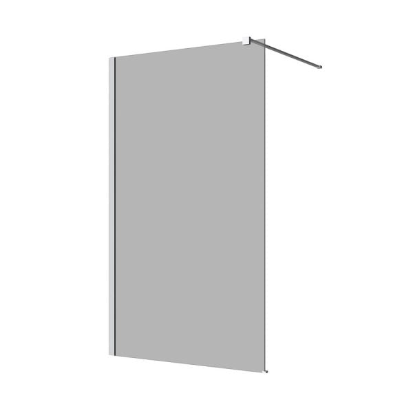 Decina M Series 10Mm Wall Panel 1160Mm - Black Glass/ Chrome Fittings