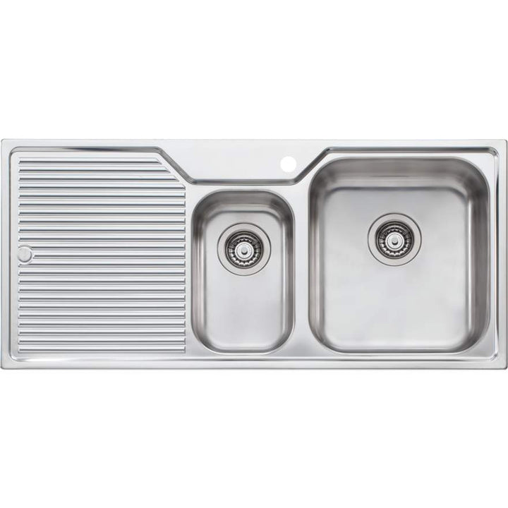 Oliveri Nu-Petite NP602 1 Tap Hole Sink 1080mm Right Hand 1 & 1/2 Bowl