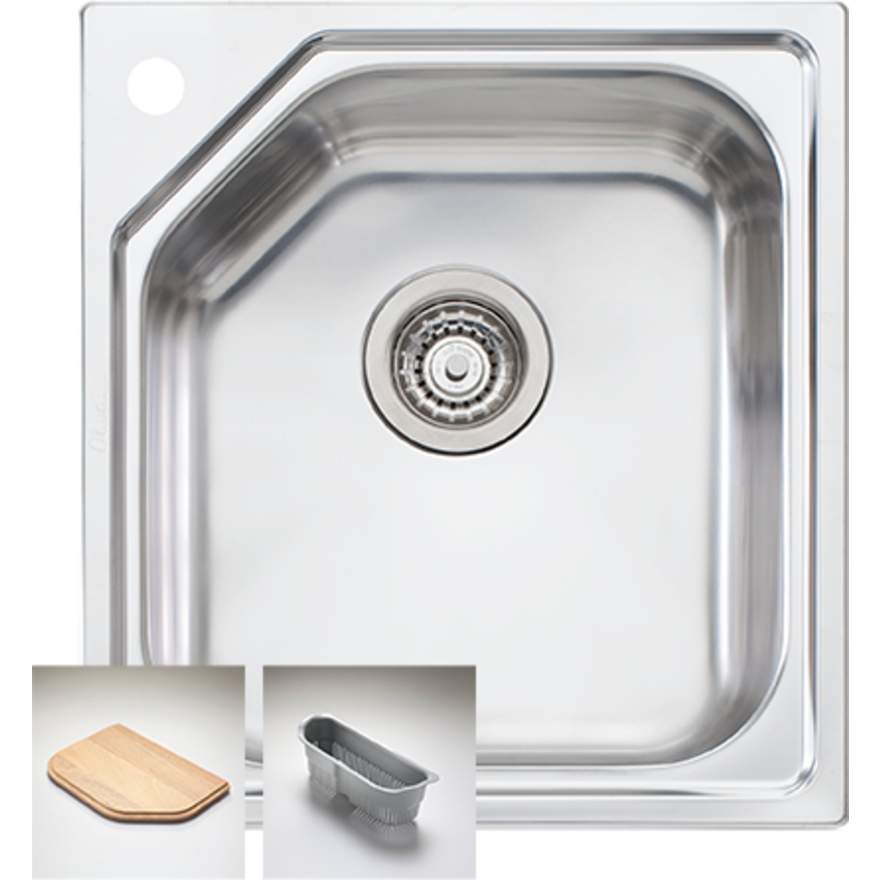 Oliveri Nu-Petite NP610 1 Tap Hole 5-Sided Inset Bowl 460mm