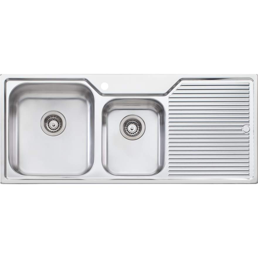 Oliveri Nu-Petite NP611 1 Tap Hole Sink 1150mm Left Hand 1 & 3/4 Bowl