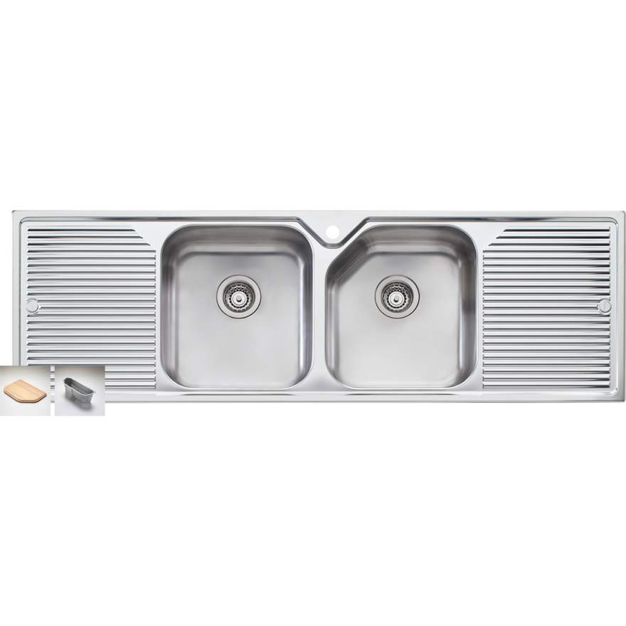 Oliveri Nu-Petite NP653 1 Tap Hole Sink 1550mm Double Centre Bowl