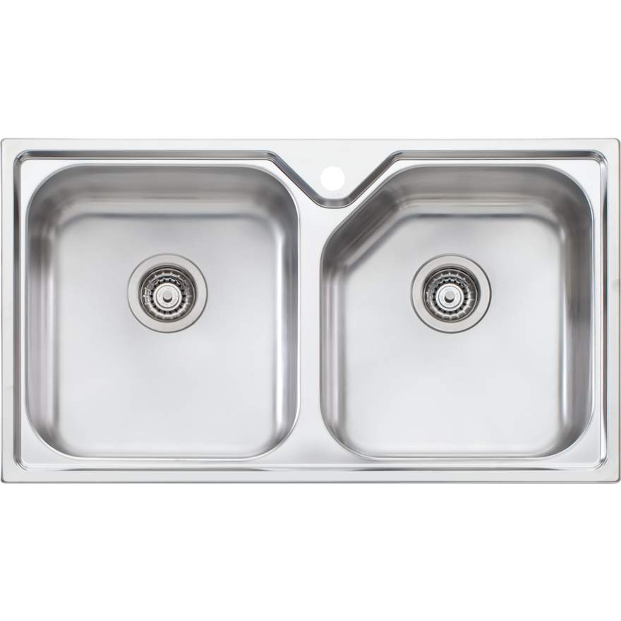 Oliveri Nu-Petite NP663 1 Tap Hole Sink 875mm Double Bowl