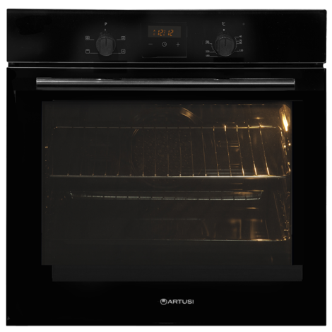 Artusi 60cm Multifunction Electric Oven Black Glass Digital Timer - Project Only