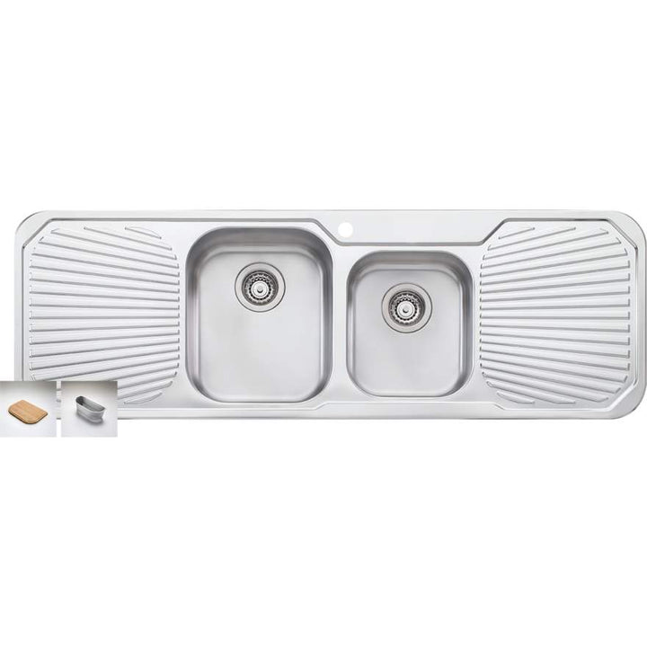Oliveri  PE341 1 Tap Hole Sink 1430mm Centre 1&3/4 Right Hand Bowl