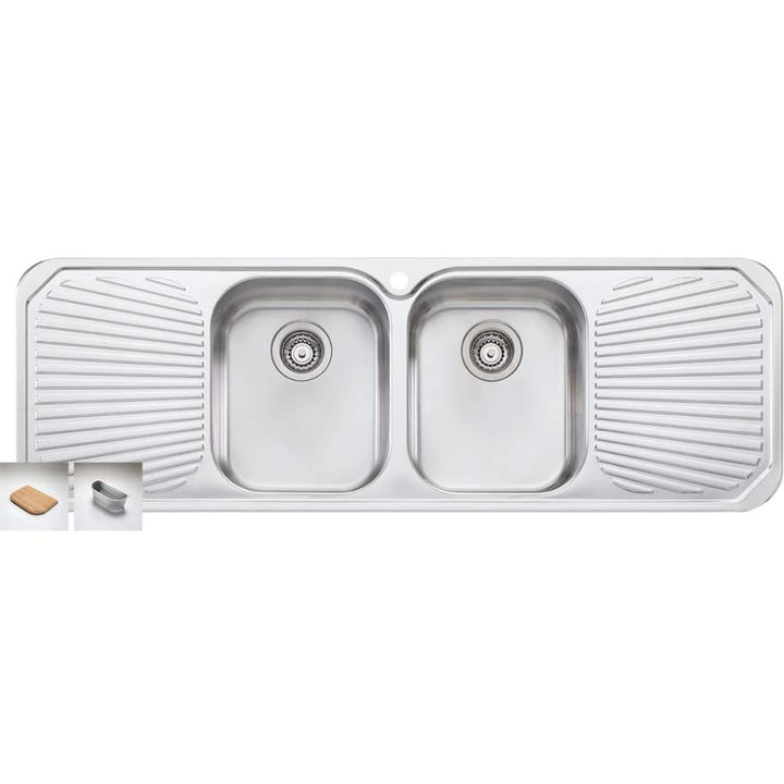 Oliveri  PE353 1 Tap Hole Sink 1430mm Centre Double Bowl