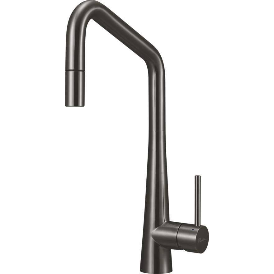 Oliveri Essente Square Goose Neck Stainless Steel Gunmetal Pull Out Mixer Lead Free