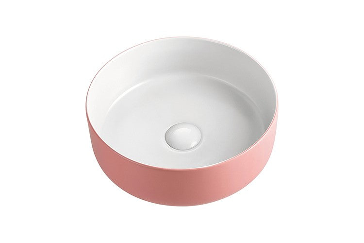 ADP Margot Duo Pink/White Above Counter Basins Matte Pink Outside / Matte White Inside