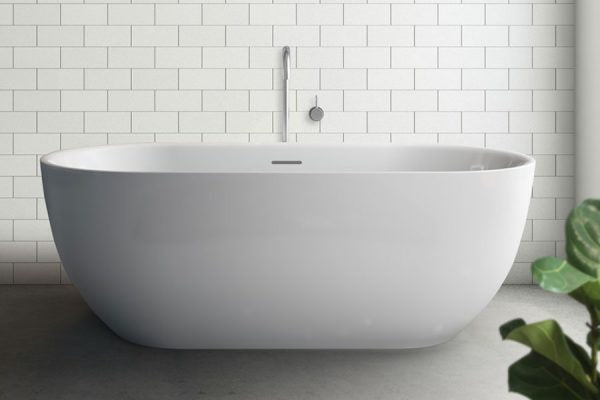 Decina Valentina 1700 Freestanding Bath - Overflow - Matte White