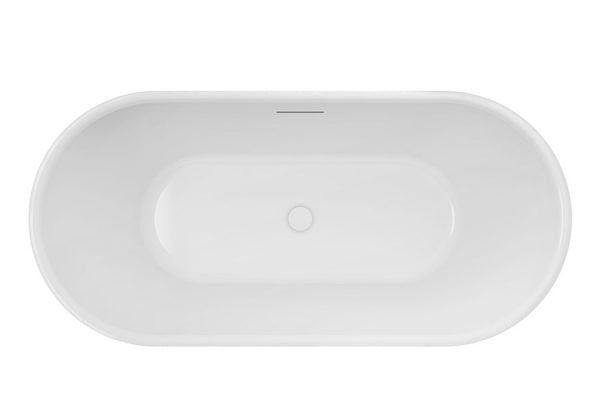 Decina Valentina 1700 Freestanding Bath - Overflow - Matte White
