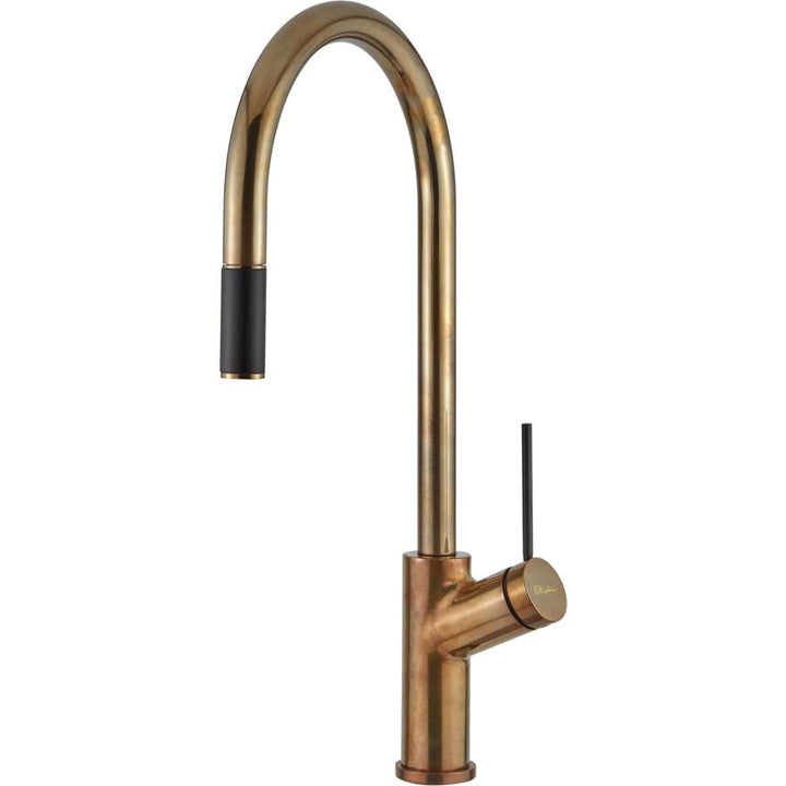 Oliveri Vilo VT0398B-NB Vilo Natural Brass Pull Out Mixer Tap
