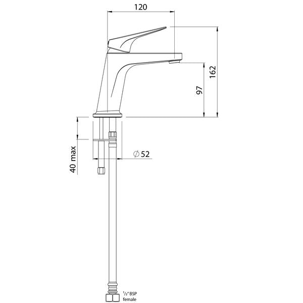 Methven Maku Basin Mixer Chrome Lead Free