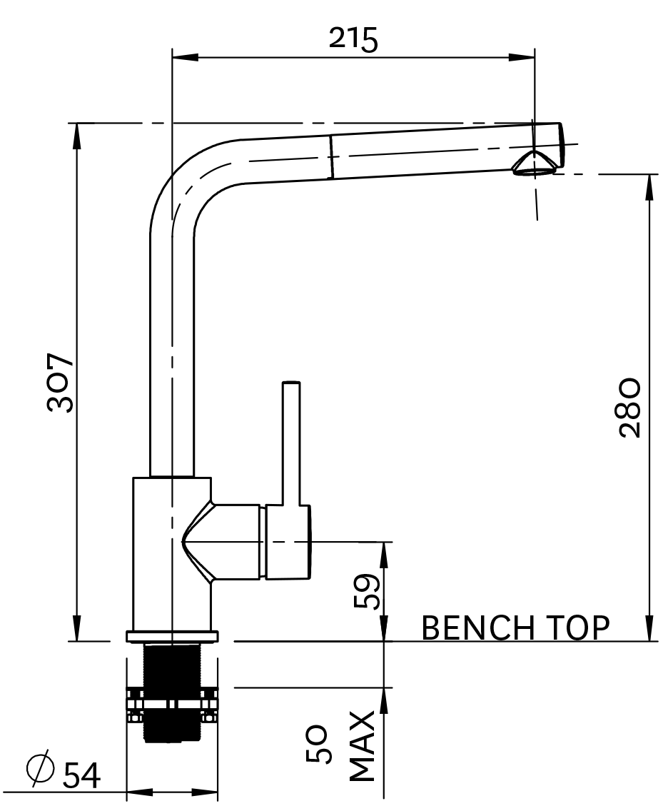 Methven Metro Pull Out Sink Mixer Lead Free