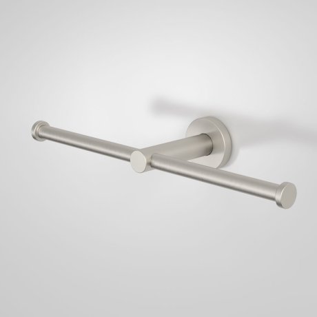 Caroma Circit Double Toilet Roll Holder Brushed Nickel