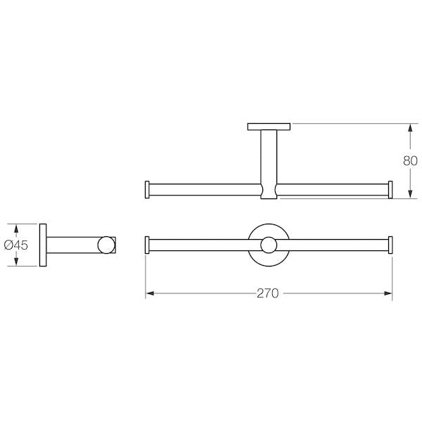 Caroma Circit Double Toilet Roll Holder Matte Black