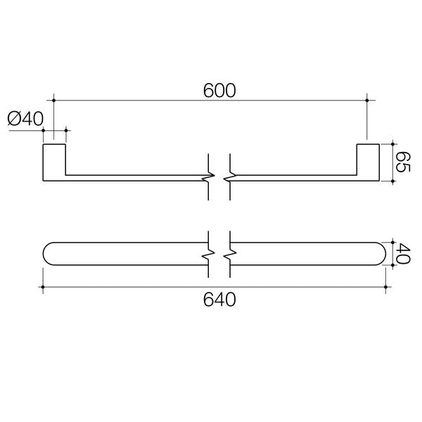 Caroma Urbane II Heated Towel Rail Horizontal Brushed Brass