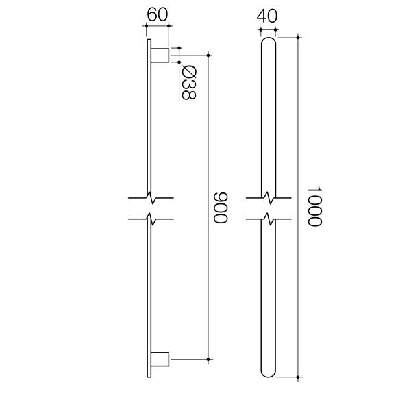 Urbane II Heated Towel Rail Vertical Polished Stainless Steel