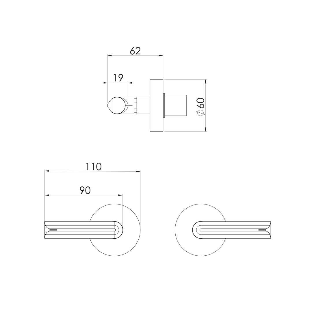 Phoenix Vivid Slimline Plus Lever Wall Top Assemblies Brushed Nickel Lead Free