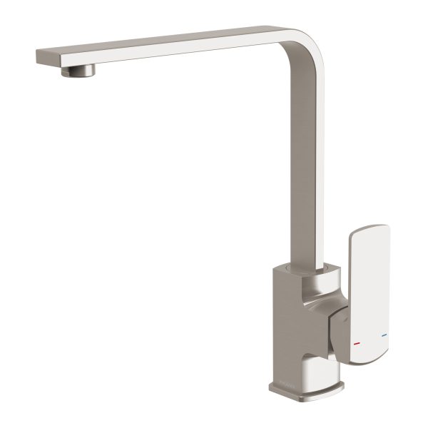 Phoenix Teva Sink Mixer 200mm Squareline Brushed Nickel Lead Free