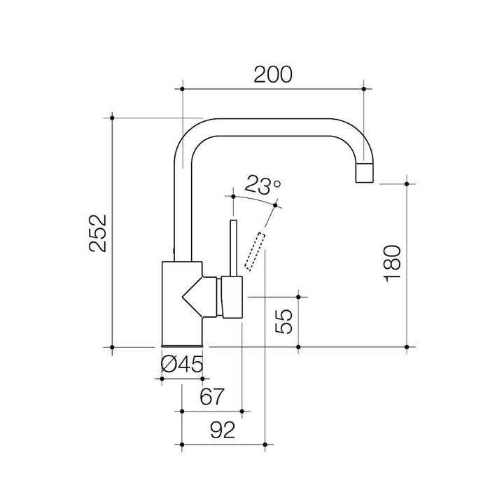 Caroma Pin Lever Sink Mixer Square Outlet