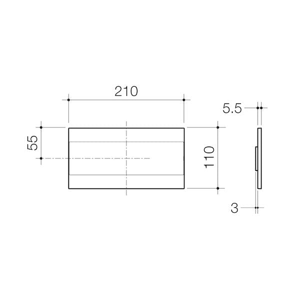 Caroma Invisi Series II Blank Access Panel Satin Chrome