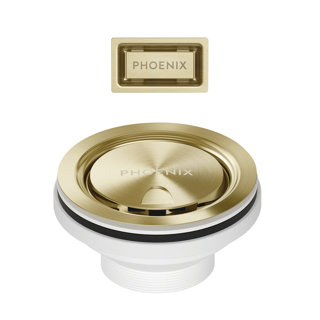 Phoenix 50mm Covered Sink Basket Waste &amp; Overflow