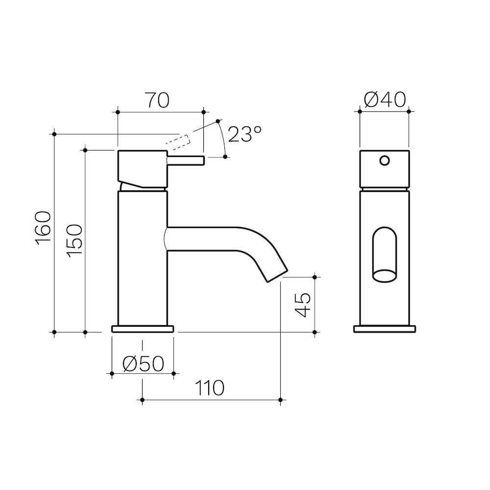 Clark Round Pin Basin Mixer - Chrome