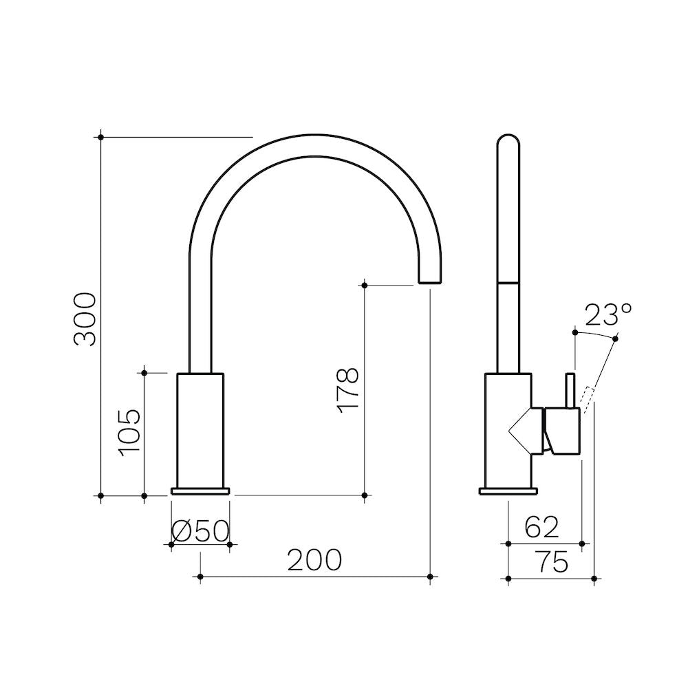 Clark Round Pin Sink Mixer - Chrome